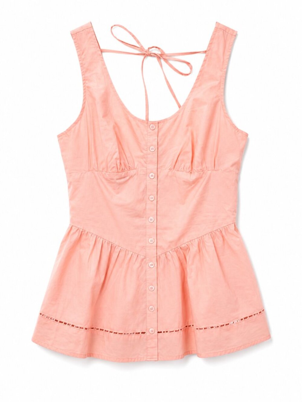 En Saison Light Pink Button-Front Peplum Camisole - M